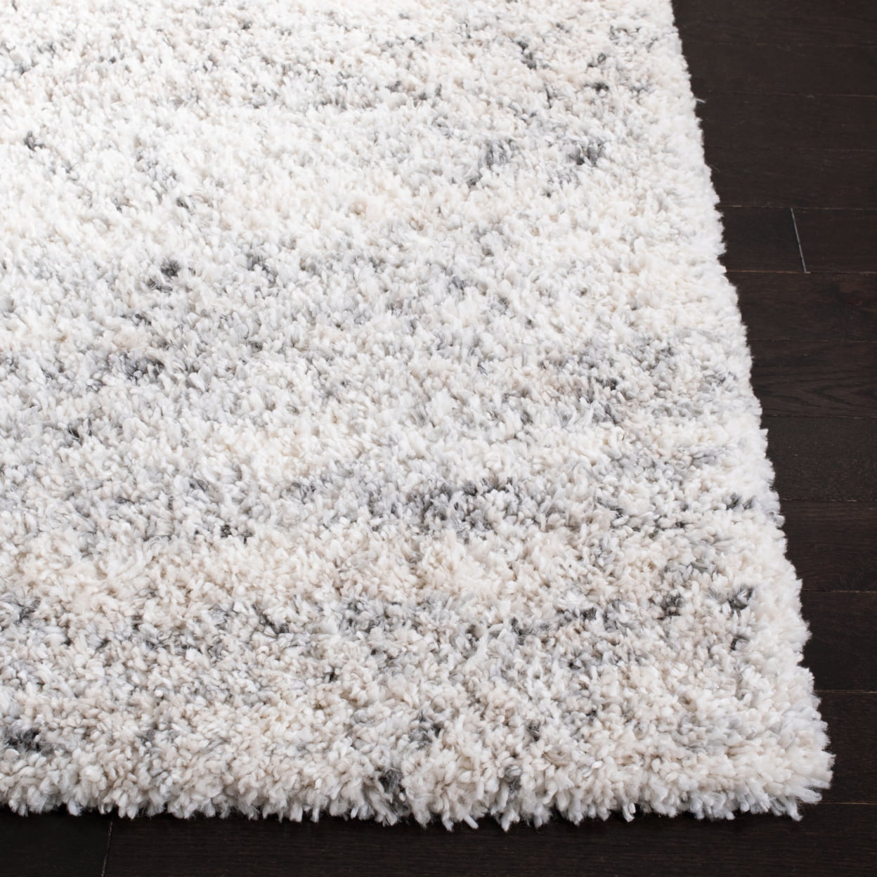 SAFAVIEH Fontana Darin Geometric Shag Area Rug, Ivory/Grey, 3' x 5'