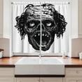 thumbnail image 2 of Ambesonne Halloween Kitchen Curtains, Zombie Evil Dead Man, 55"x45", Black Dark Grey, 2 of 3
