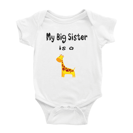 

My Big Sister Is A Giraffe Cute Baby Clothing Bodysuits Boy Girl