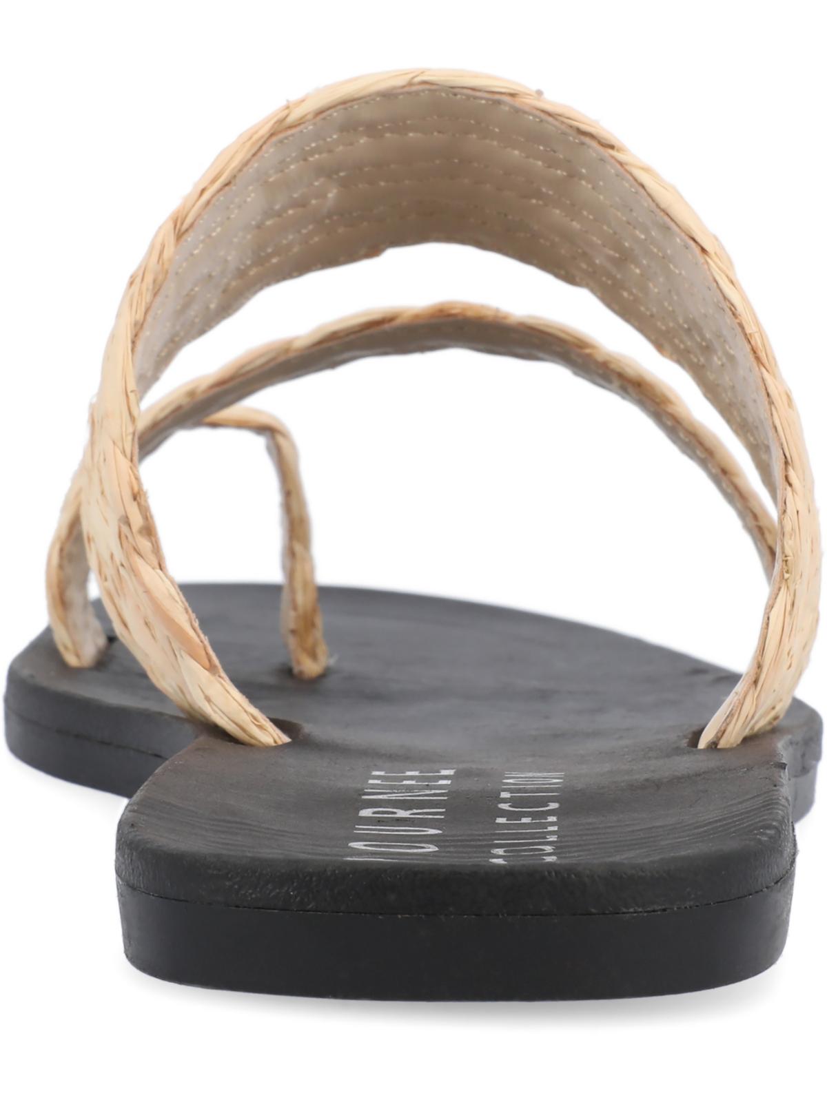 Journee Collection Womens Zindy Toe-Loop Flat Slide Sandals