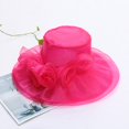 thumbnail image 2 of Women Derby Hats Church Dress Floral Tea Party Fascinators Bridal Organza Wedding Hat, 2 of 8