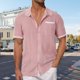 thumbnail image 2 of Camisa de manga corta con botones para hombre - Cárdigan informal con bolsillos huecos - Tejido ligero de poliéster - Corte holgado, se recomienda elegir una talla menos - Tallas S-XXXL, 2 of 5