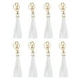 thumbnail image 1 of 8pcs Borlas de Cuero PU, Charm de Borla de 6" con Anillos de Llavero para Hacer Joyería (Blanco), 1 of 6