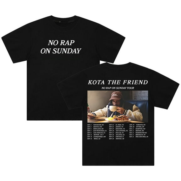 Kota The Friend No Rap On Sunday Tour T-shirt Crewneck Short Sleeve Streetwear Women Men Cotton Tee