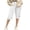 White, variant on ABATAB Bermuda Shorts for Women Thin Cotton Linen Elastic Waist Shorts Breathable Soft Summer Pockets Shorts for Beach