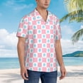 thumbnail image 2 of Lsque Checkerboard With Snowflake pattern Hawaiian Shirt for Men, Unisex Summer Beach Casual Short Sleeve Button Down Shirts-Small, 2 of 9