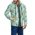 thumbnail image 2 of Wukai Horse And Flower Print Men's Zip-Up Hoodie,Fleece Full-Zip Hoodie for Men, Hooded Sweatshirt-Medium, 2 of 5