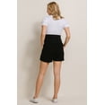 thumbnail image 2 of Linen Blend Maternity Shorts with Elastic Band, 2 of 3
