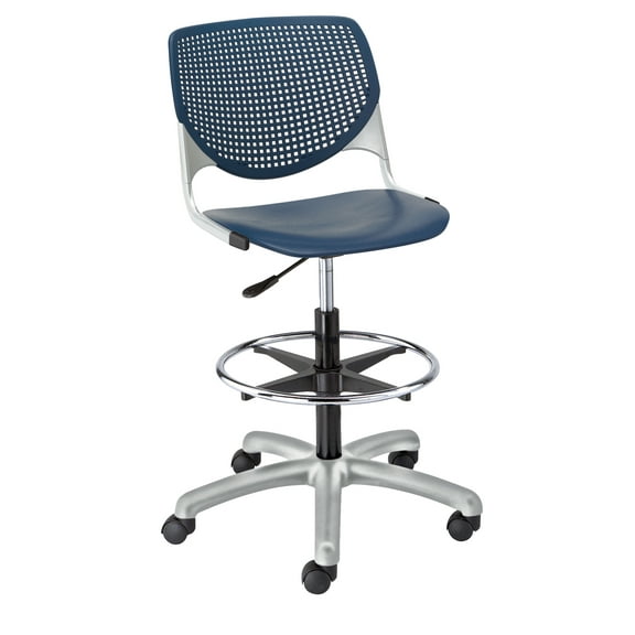 KFI Studios KOOL Home and Office Adjustable Drafting Stool, Navy