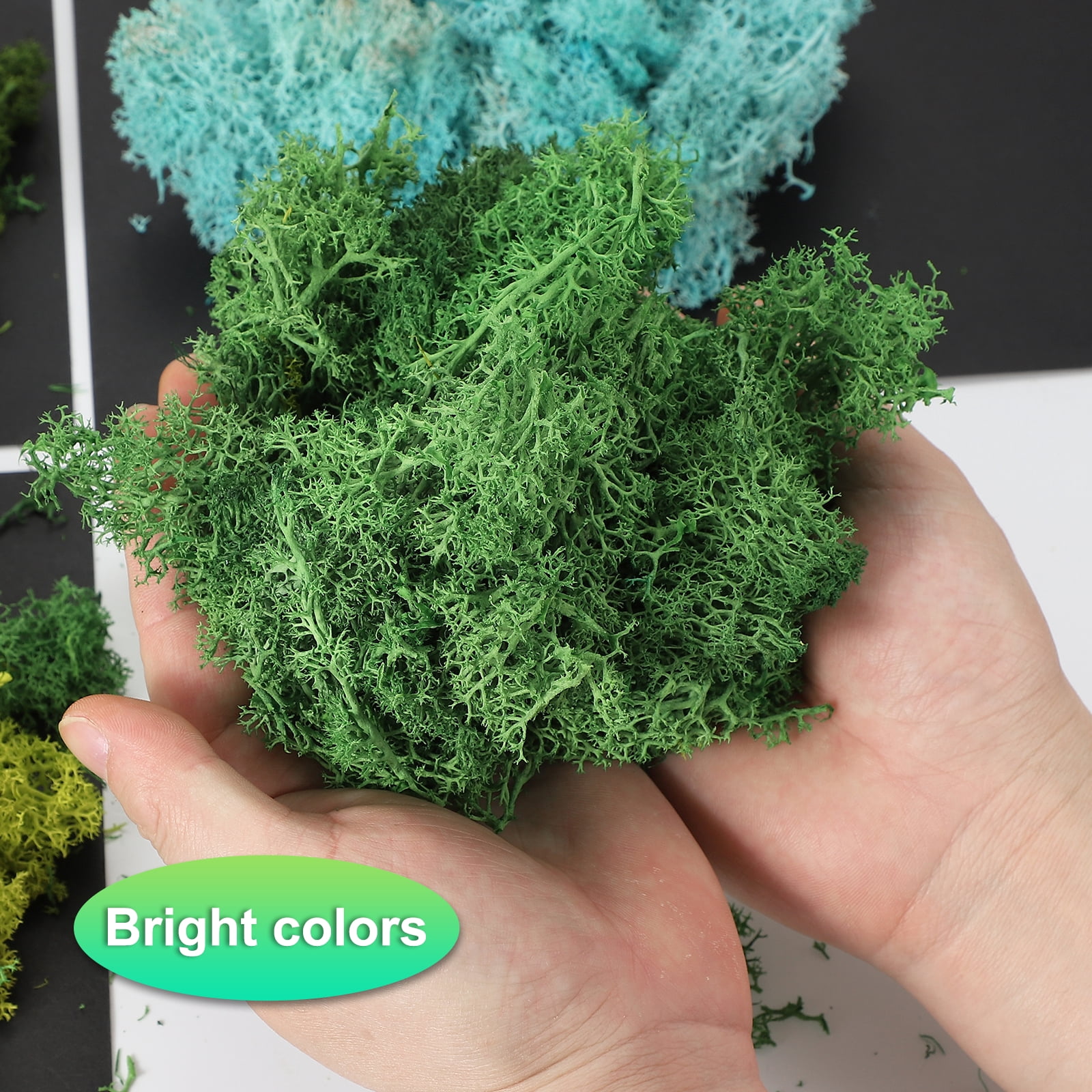 Uxcell Preserved Reindeer Moss 17.6oz Fake Moss for Crafts Artificial Dried Moss for Decoration Terrariums Light Pink
