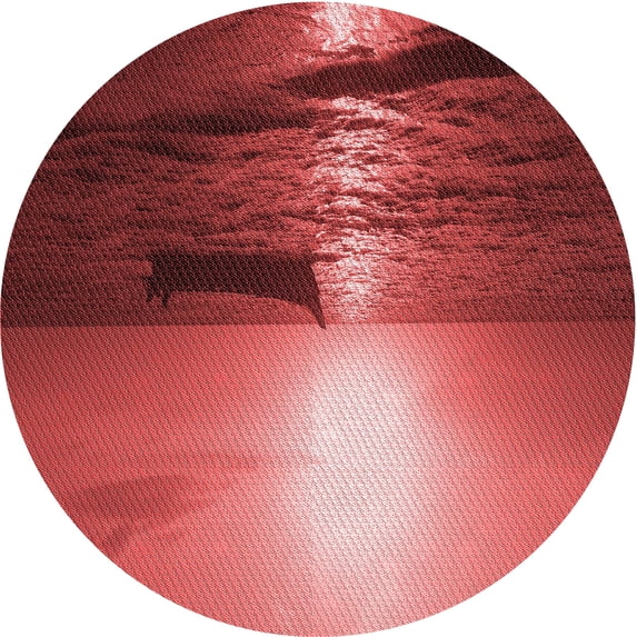 Ahgly Company Machine Washable Indoor Round Transitional Red Area Rugs, 6' Round