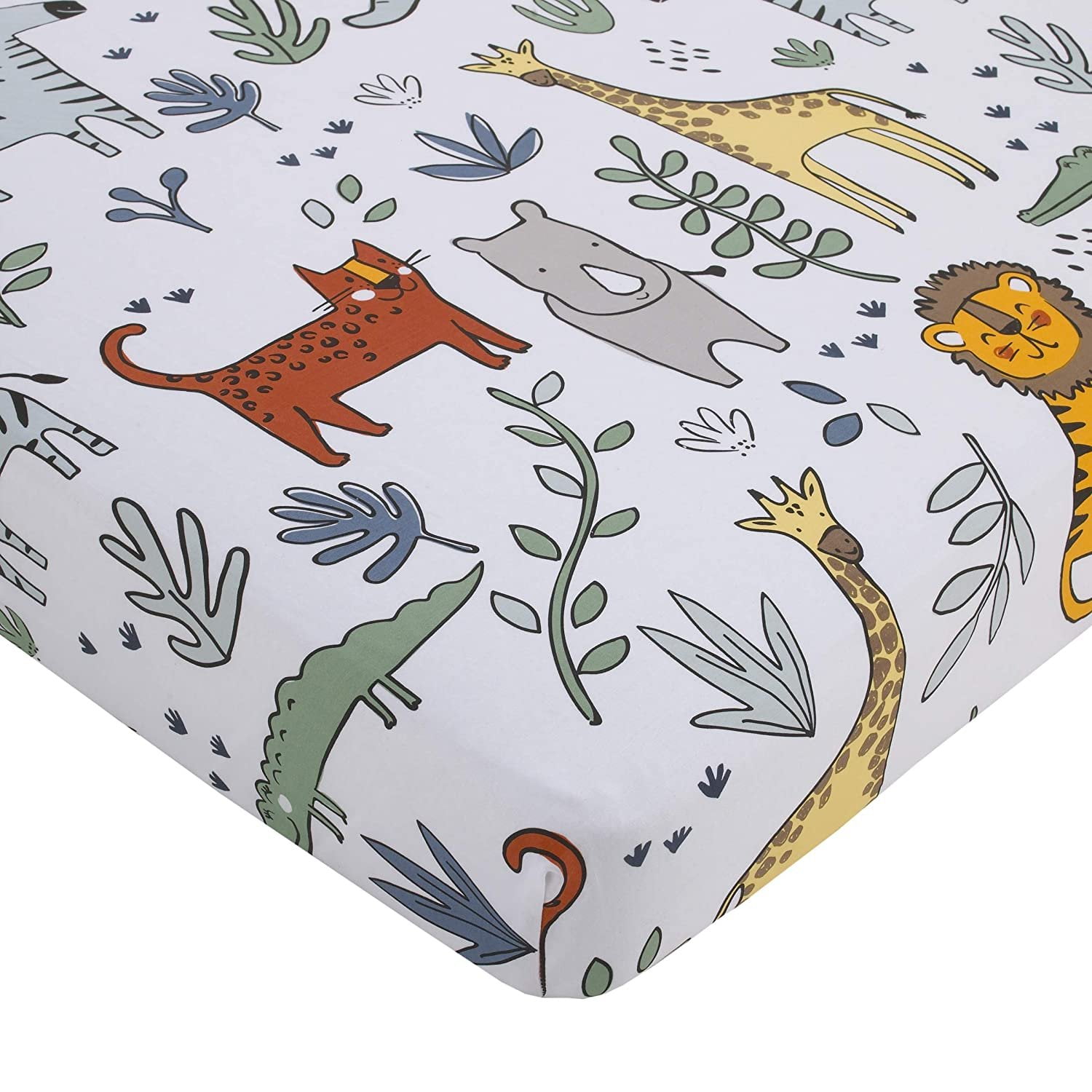 Carter's Safari Party 4 Piece Crib Bedding Set - Comforter, Fitted Sheet, Dust Ruffle & Baby Blanket