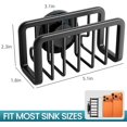 thumbnail image 3 of Sponge Holder for Kitchen Sink with Strong Suction Cup, Rustproof Aluminum Sink Caddy, Removable Sponge Holder, Dish Brush for Scraper - Black, 3 of 4