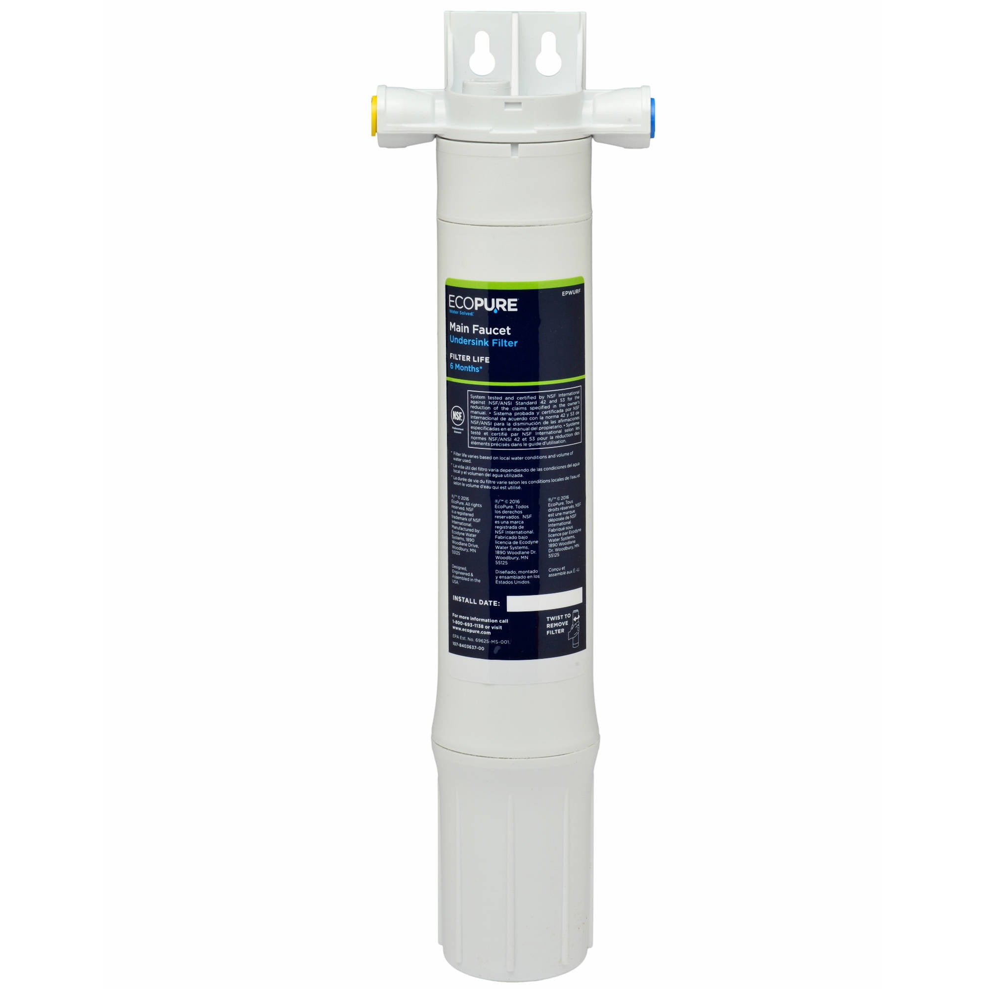 EcoPure EPWURF Under Sink Replacement Water Filter