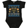thumbnail image 3 of Inktastic My 1st Hanukkah Sweater Style Design Menorah and Dreidels Boys or Girls Baby Bodysuit, 3 of 5