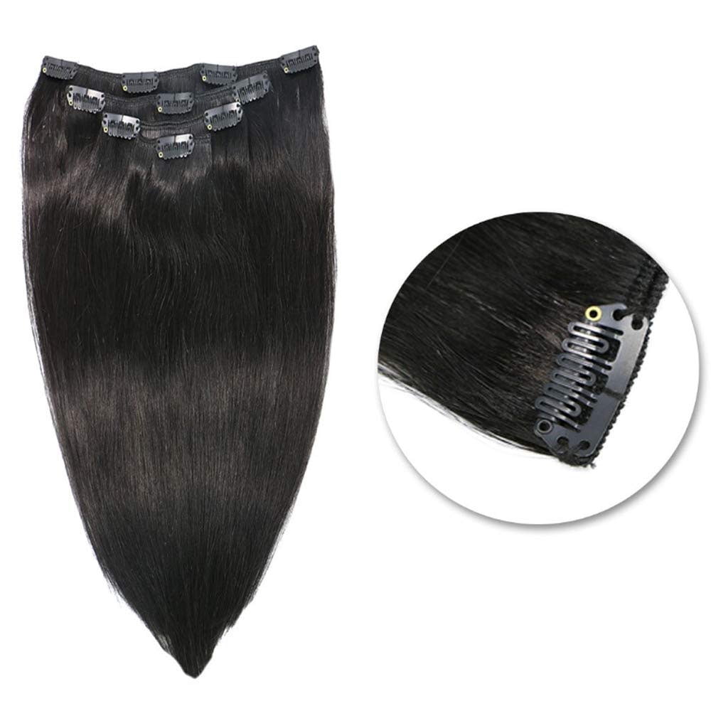 Jmkcoz 20pcs Snap-Comb Wig Clips with Rubber for Hair Extension Hairpiece  DIY Clip in Hair Extensions 10-Teeth Wigs Weft Black Color