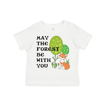 

Inktastic May the Forest Be with You Cute Fox and Trees Gift Toddler Boy or Toddler Girl T-Shirt