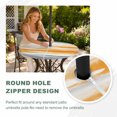 thumbnail image 5 of Round Outdoor Tablecloth with Umbrella Hole and Zipper, Orange Gray White Fitted Table Cover with Elastic Edge for 36-44 Inch, Farmhouse Abstract Ombre Texture Waterproof Patio Tablecoths for Picnic, 5 of 9