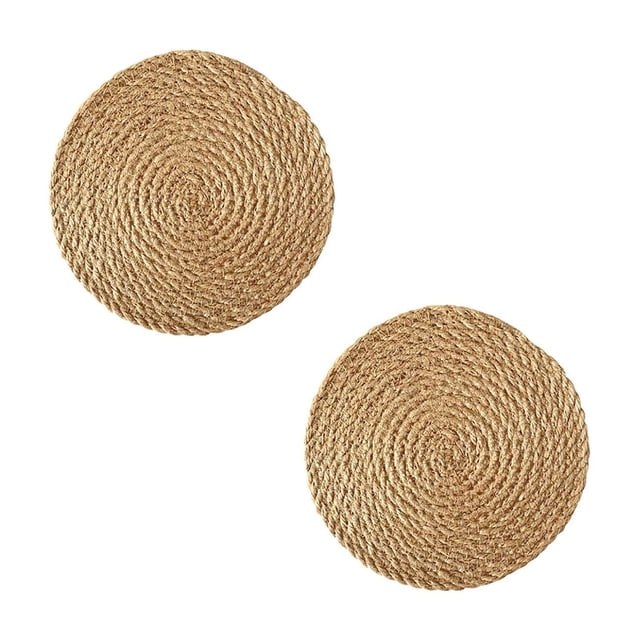 Oleegame 2PC Placemat Linen Insulation Mat Table Placemat Home MugIt Is Suitable For Hot Plates POTS And Pans