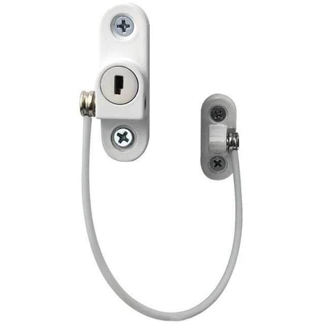 Cerradura de seguridad para bebés y niños para la mayoría de los tipos de ventanas y puertas (blanco)