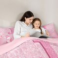 thumbnail image 4 of meiyoeat Pink Glitter Butterfly Monogrammed J Twin Comforter Sets for Girls, Sparkle Floral Initial Letter Bedding Set, Pink Reversible 2-Piece, 1 Comforter and 1 Pillowcase, 4 of 6