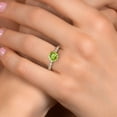 thumbnail image 4 of Gem Stone King 14K Two Tone Gold Green Peridot and Lab Grown Diamond Engagement Ring for Women | 1.38 Cttw | Round 6MM | Gemstone August Birthstone | Size 5, 4 of 6