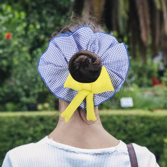 OULII teens hair tie Hair Scrunchies Blue Fabric 1Pcs