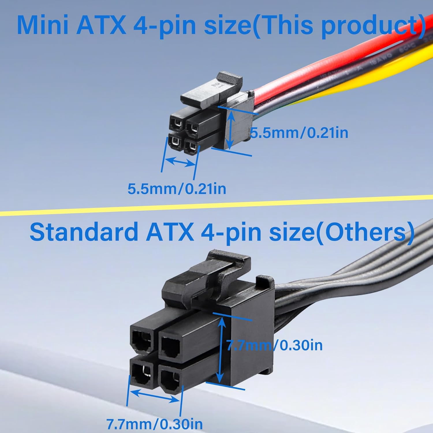 HRTGFD-Server Mini 4P to 2 x SATA Hard Drive Power Cable, Compatible with Dell PowerEdge R720/R620/R820/R630/R730, Length 50 + 18cm/19.7+ 7.1 in, Supports SATA HDD/SSD/Optical Drive