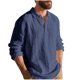 thumbnail image 2 of pstuiky camisetas de manga larga para hombre, Cárdigan informal de negocios para hombre, color liso, holgado, con botones, mangas largas y cuello vuelto camisetas de hombre l, 2 of 9