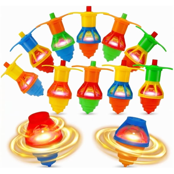 Woaeety 20PCS Light Up Spinning Tops, LED Light Up Flashing Spinning Tops，Gyroscope Novelty Bulk Toys Party Favors Glow Goodie Bags Stuffers, Birthday Return Gifts, Classroom Treasure Box Toys