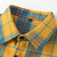 thumbnail image 3 of VBTAPA Mens Plaid Shirt Jacket Open Front Long Sleeve Casual Button Down Shirt Jackets Lightweight Shacket Cardigan Tops Yellow M, 3 of 6