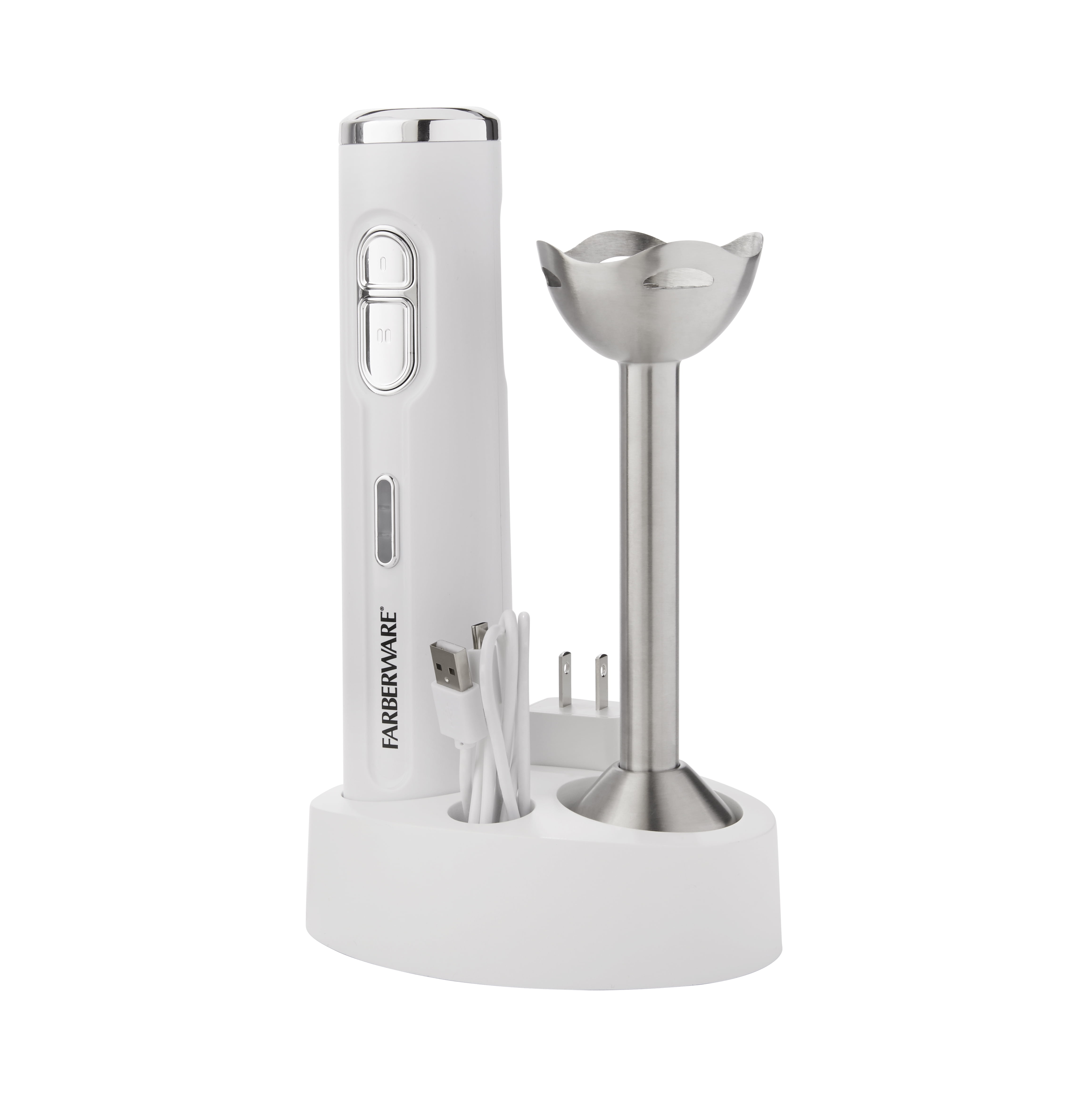 Farberware Cordless Rechargeable 3 Speed Hand Mixer White