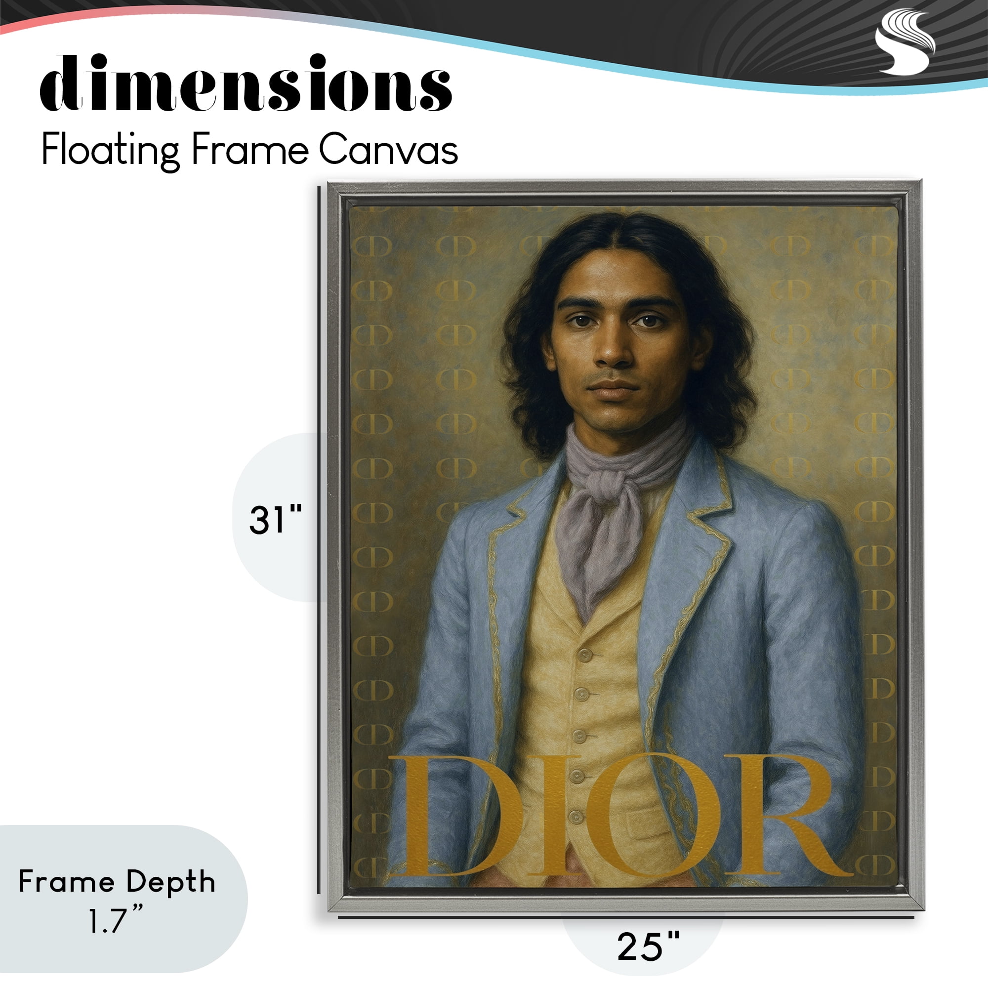 Stupell Industries Iconic Gentleman Fashion Gray Framed Floater Canvas Wall Art, design by Grotto Studios