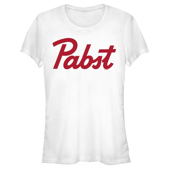 Junior's Pabst Red Logo  Graphic Tee White Medium