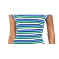 thumbnail image 3 of Anne Klein Womens Cap Sleeve Striped Pullover Top Blue Lapis Combo 2XL, 3 of 4