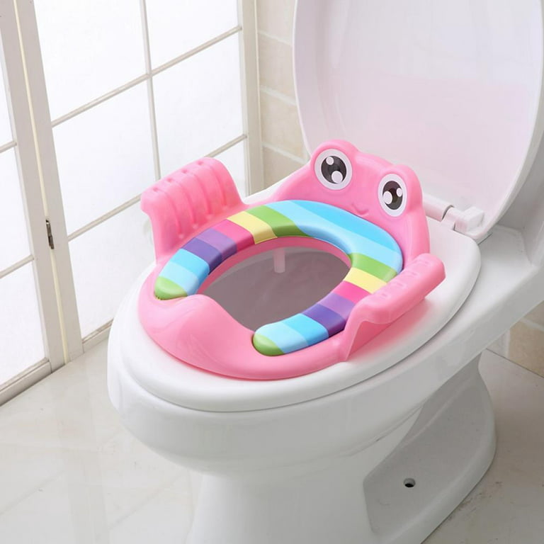 Cartoon Frog Potty Training Seat For Kids Boys Girls Toddlers Toilet Seat  With Cushion Handles Backrest