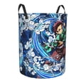 thumbnail image 2 of Demon Slayer Large Laundry Basket With Handle, Collapsible Laundry Hamper, Dirty Clothes Storage Basket For Living Room, Bathroom, Bedroom, College Dorm, 2 of 8
