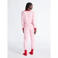 thumbnail image 3 of Joyspun Women’s Stretch Velour Long Sleeve Top, Pants, and Socks Pajama Set, 3-Piece, Sizes XS-4X, 3 of 6