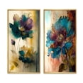 thumbnail image 2 of Designart "Retro Pansy Delicate Blossoming Flower II" Flowers Framed Wall Art Set Of 2 - Traditional Green Frame Gallery Set For Office Decor, 2 of 6