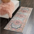 thumbnail image 4 of 2â€™ x 6â€™ Gray and Gold Medallion Runner Rug, 4 of 6