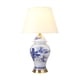 thumbnail image 1 of Lámpara de mesa de cerámica china moderna, lámpara de noche for dormitorio, lámpara de mesa de porcelana azul y blanca con pintura de paisaje grande for sala de estar, 1 of 6