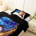 thumbnail image 4 of Erosebridal Blue Drippy Baseball Helmet Print Twin Comforter Sets, Fun Sports Bedding Set for Kids Boys and Girls, Black Reversible 2pcs, 1 Comforter and 1 Pillowcase, 4 of 6
