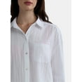 thumbnail image 2 of Time and Tru Women’s and Women’s Plus Textured Cotton Coverup Shirt, Sizes XS-3X, 2 of 4