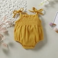 thumbnail image 2 of Zanarzt Infant Girl Summer Bodysuit Infant Girl Sleeveless Romper Birthday Outfit Cute Girl Summer Clothes Yellow,9-12 Months, 2 of 7