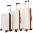 thumbnail image 6 of ELLE Expedition 3 Piece Expandable Polycarbonate Spinner Luggage Set | White, 6 of 7