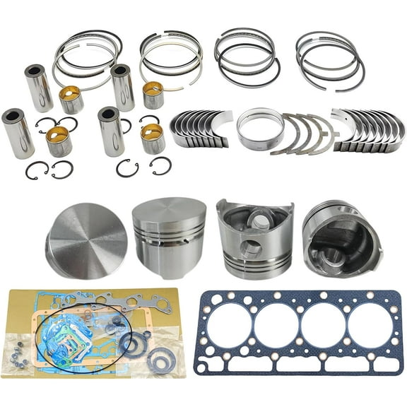 V1200 Engine Overhaul Rebuild Kit (No cylinder liner and valve) for Kubota V1200 Engine RX245 RX275 RX2750 Loader B2150 B9200 Tractor Piston Diameter 75mm