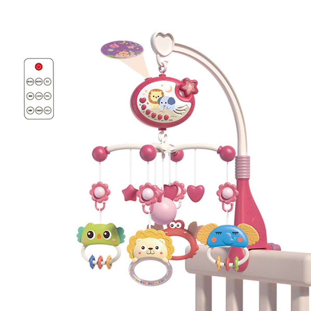 Sinyiin Infant Bedside Music Toy With Ceiling Light Show Auto Spin Mobile 400 Built In Lullabies Wireless Remote For Newborns