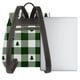 thumbnail image 3 of Fotbe Green White Lumberjack Plaid Mochila Bolso con Estampado para Mujer, Mochila Antirrobo de Nylon Impermeable, Bolsa Ligera de Hombro, 3 of 4