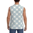 thumbnail image 4 of Uemuo Daisy Plaid Blue Pattern Men's Sleeveless T-Shirt,Muscle Athletic Tank Top, Moisture-wicking Quick-dry Breathable Classic Tee Top for Gym Run Outdoor Sports-X-Large, 4 of 8