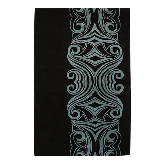 EORC Brown Hand-Tufted Wool Transitional Wiled Tufted Rug, 5' x 8'-Color:Brown,Material:Wool